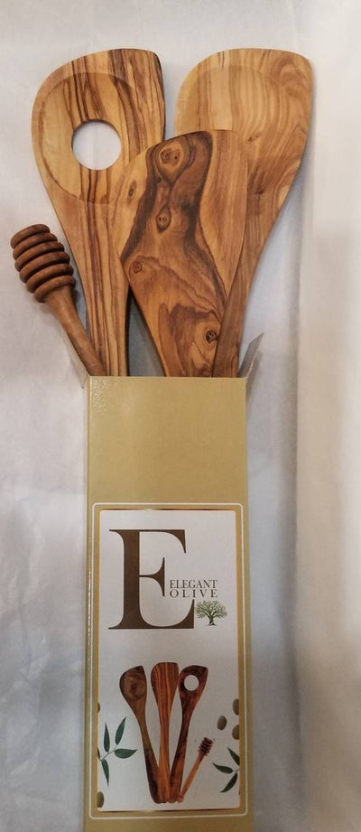 ELEGANT OLIVE™ Olive Wood Boxed Utensil Set