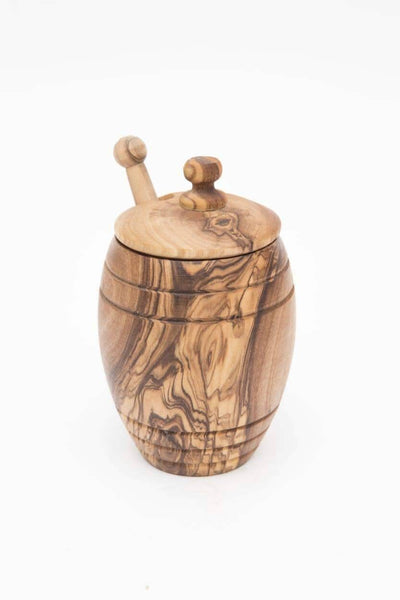 ELEGANT OLIVE™ Wood Honey Pot